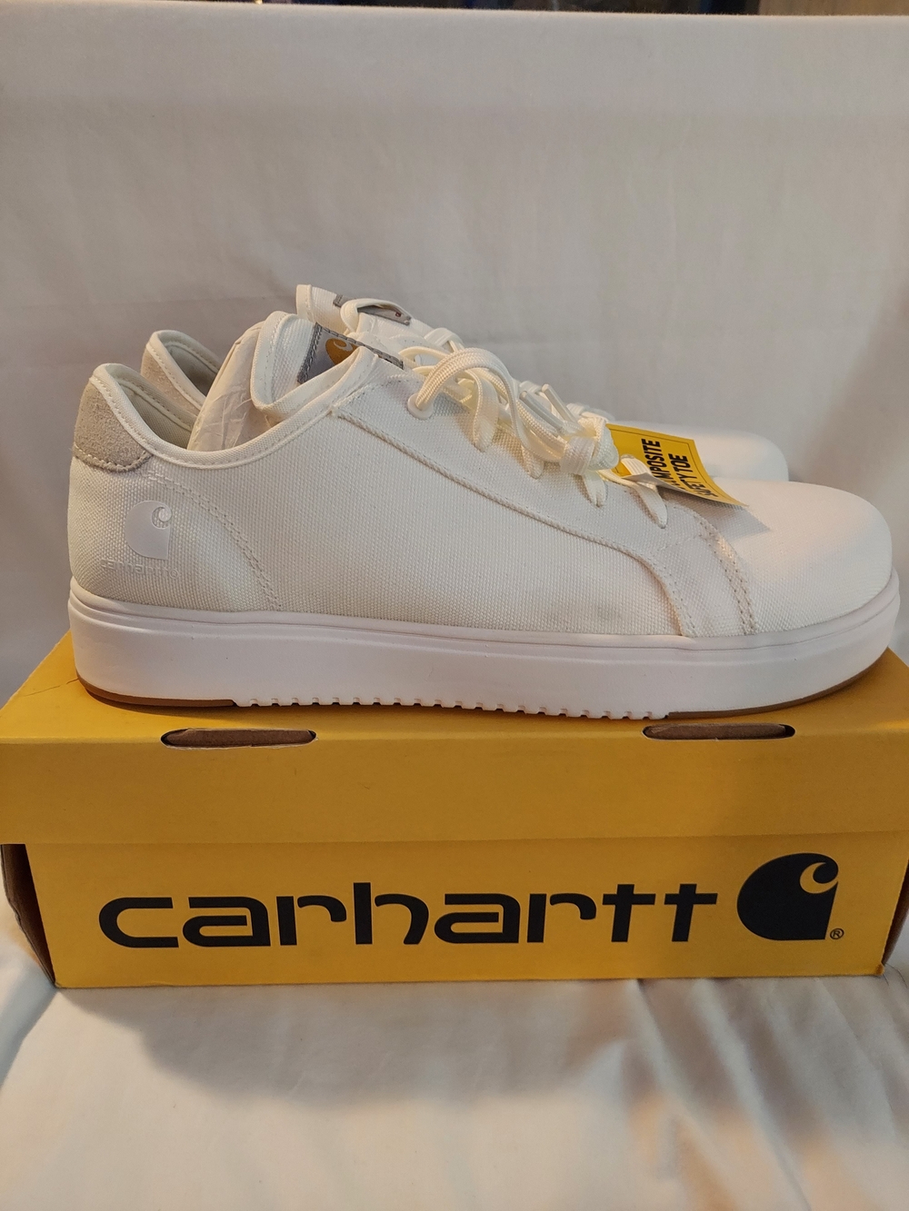 Carhartt Men’s Detroit Canvas Safety Toe Shoes Sneakers White New 10M - Picture 3 of 11